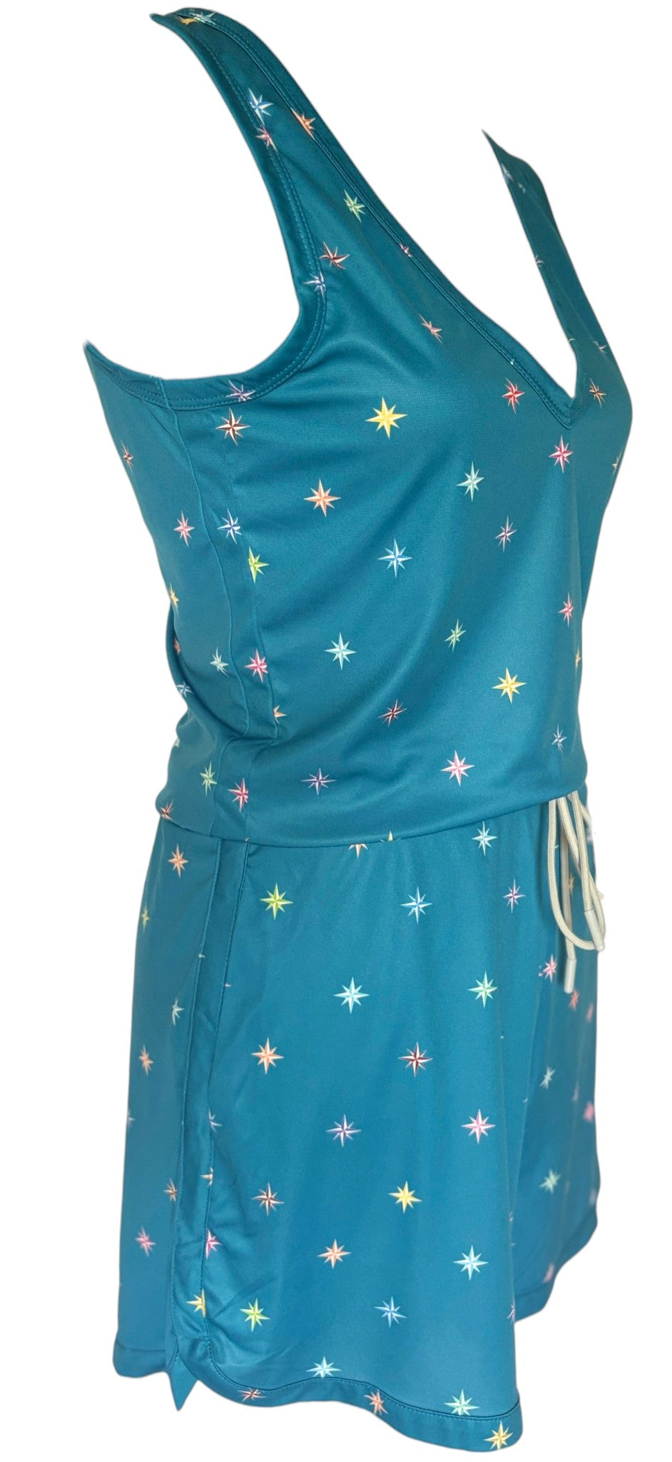 Combishort Capri Plongeant Bleu Gentiane à plat, vue 3/4 droite