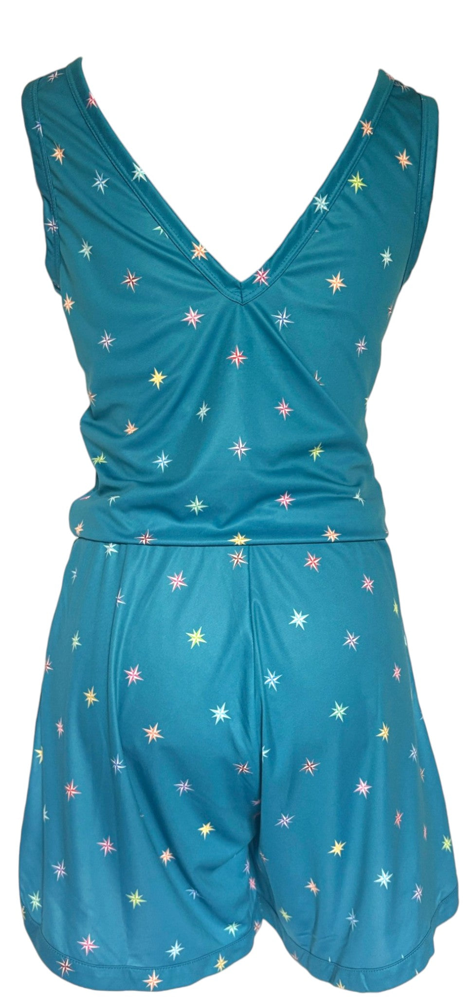 Combishort Capri Plongeant Bleu Gentiane à plat, vue dos