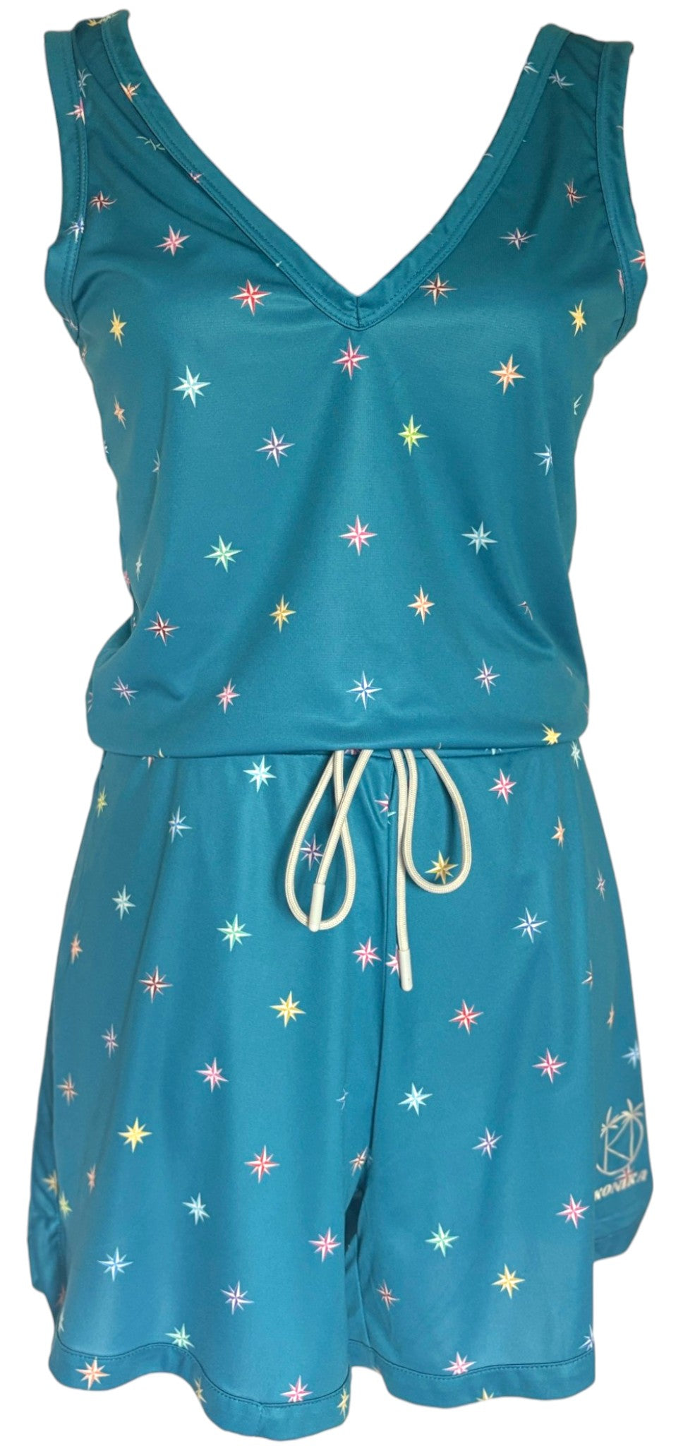 Combishort Capri Plongeant Bleu Gentiane à plat, vue face