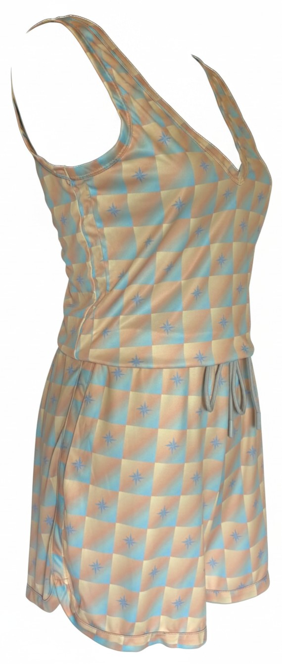 Combishort Capri Plongeant Pastel Étoiles à plat, vue 3/4 droite