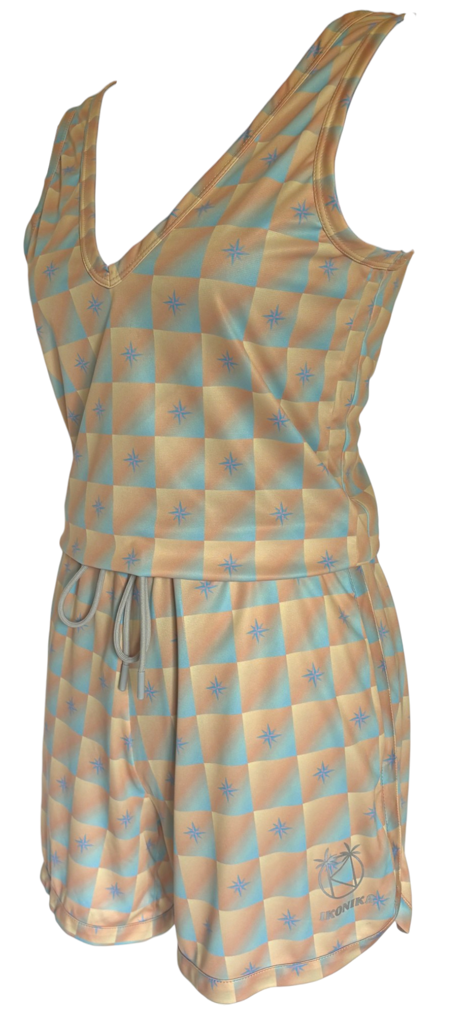 Combishort Capri Plongeant Pastel Étoiles à plat, vue 3/4 gauche