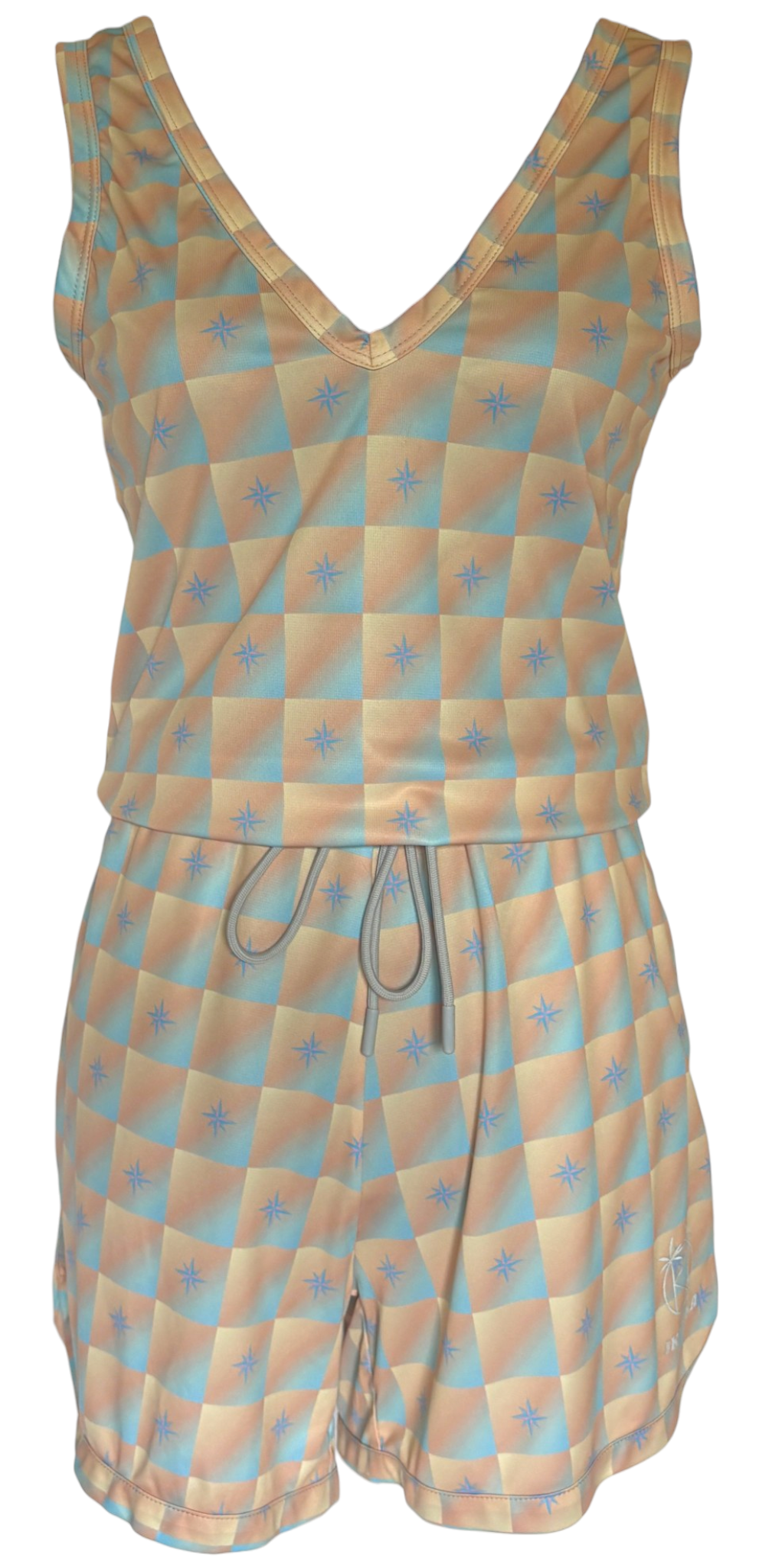 Combishort Capri Plongeant Pastel Étoiles à plat, vue face