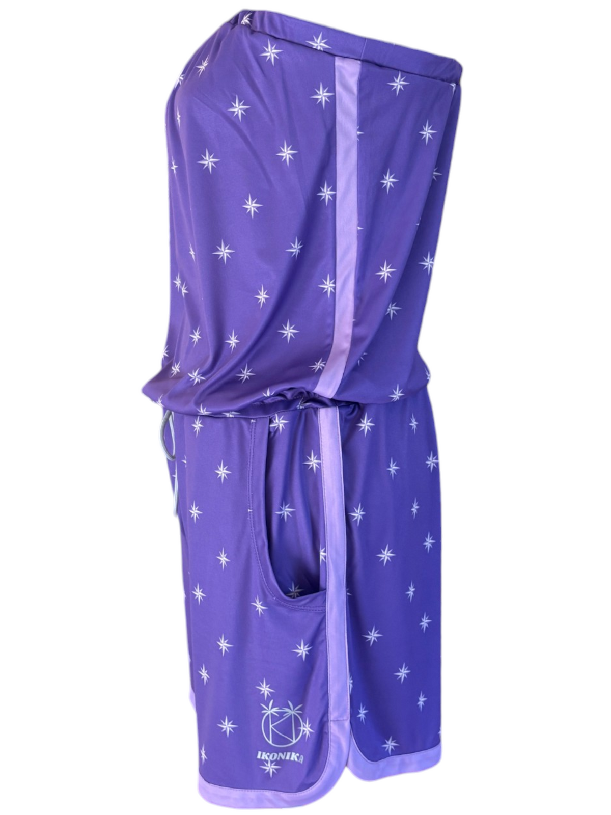 Combishort Ibiza Violet Étoiles à plat, vue latérale