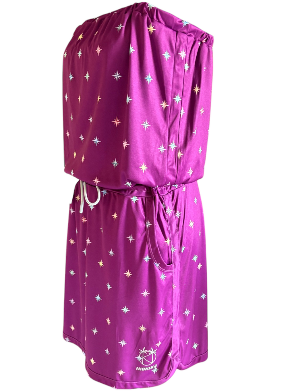 Robe Bali Bordeaux Étoiles à plat, vue 2