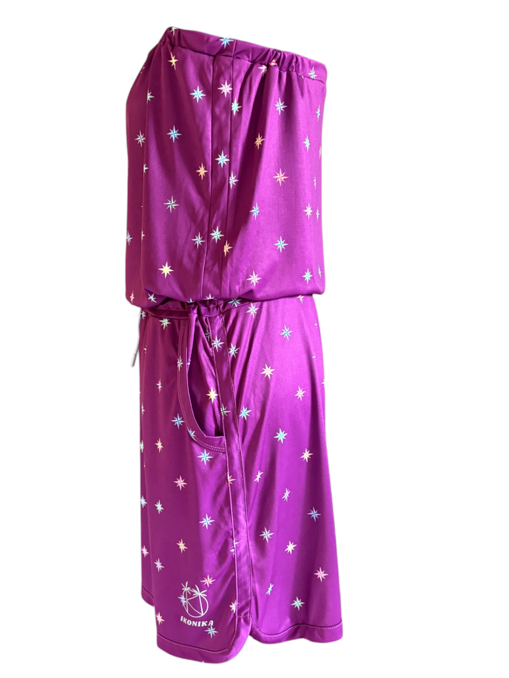 Robe Bali Bordeaux Étoiles à plat, vue 3