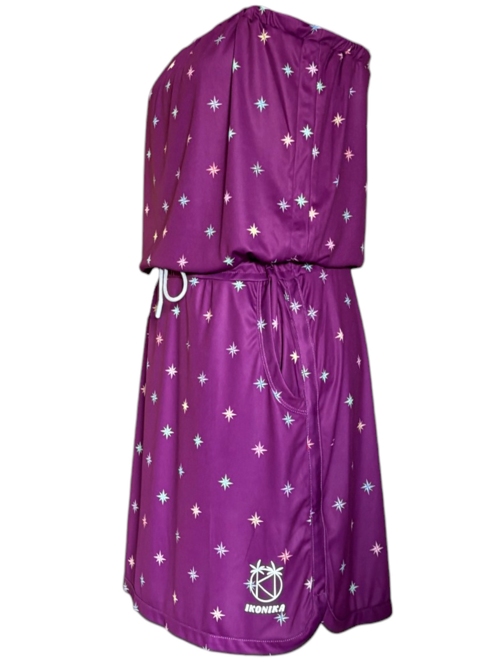 Robe Bali Bordeaux Étoiles à plat, vue 5