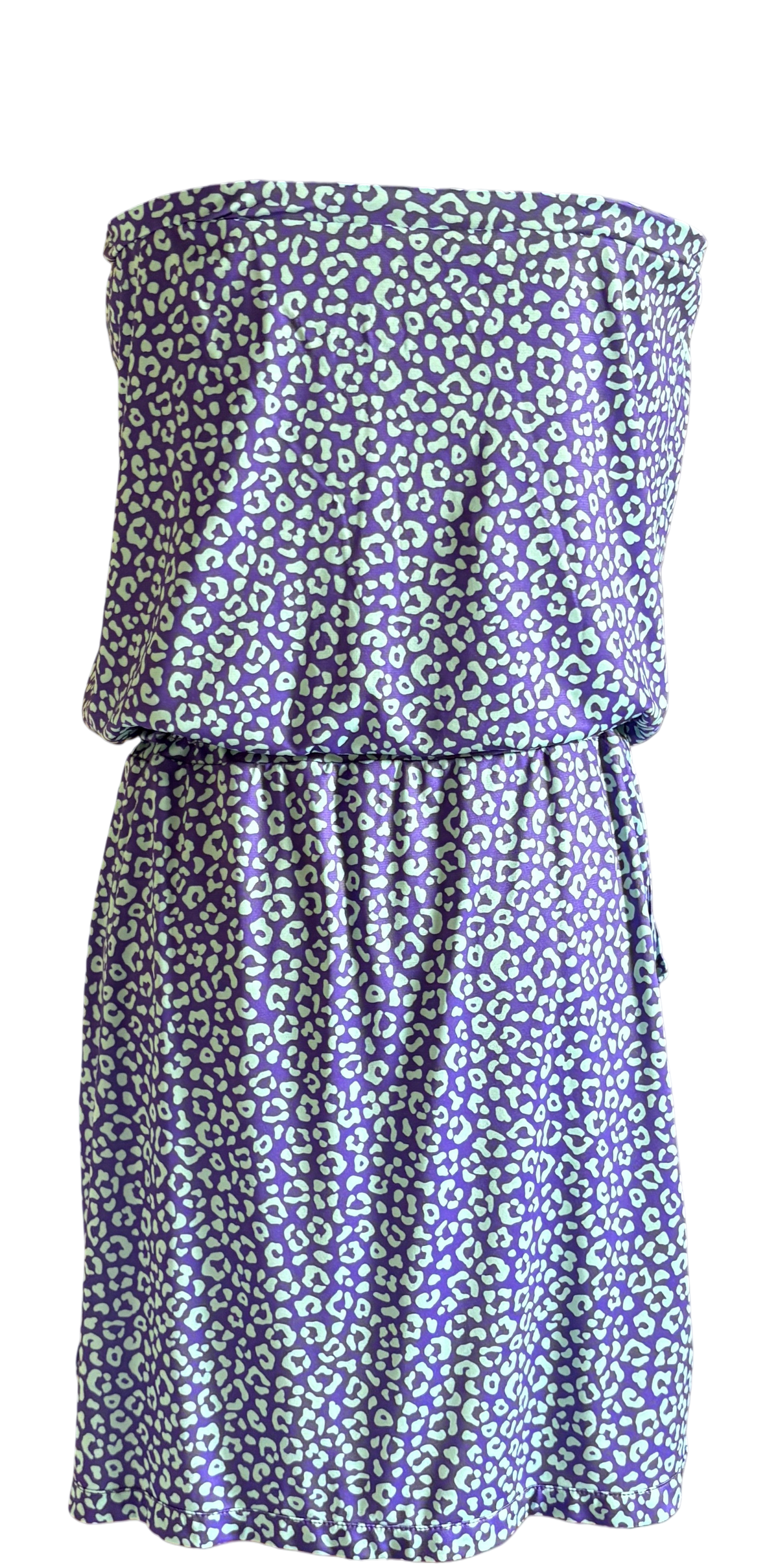 Robe Bali Léopard Bleu Fond Violet à plat, vue dos