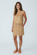 Robe Bali Vert Orange portée, vue face