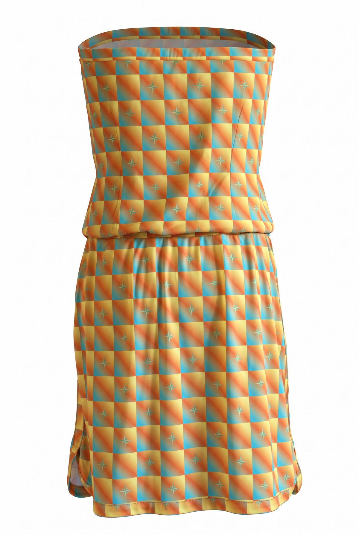 Robe Bali Vert Orange à plat, vue dos