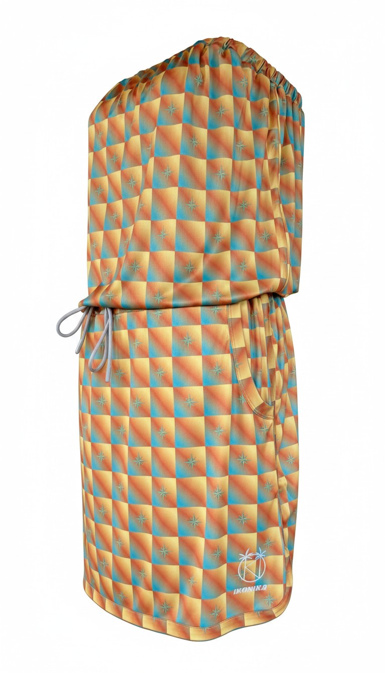 Robe Bali Vert Orange à plat, vue latérale