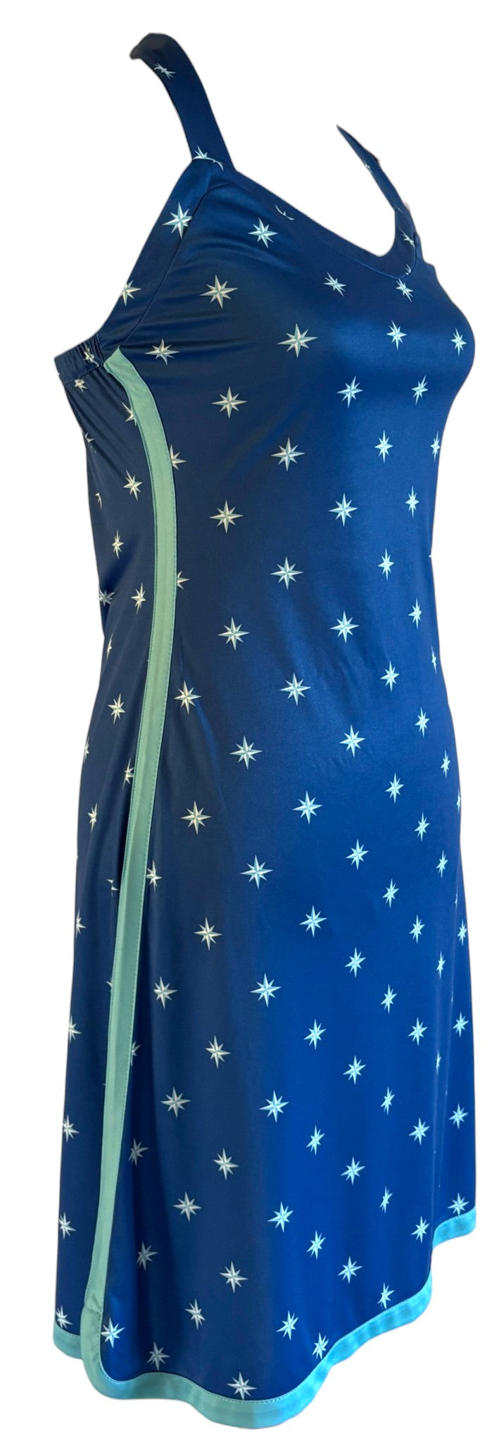 Robe Fidji Bleu Marine Étoiles à plat, vue 3/4 droite