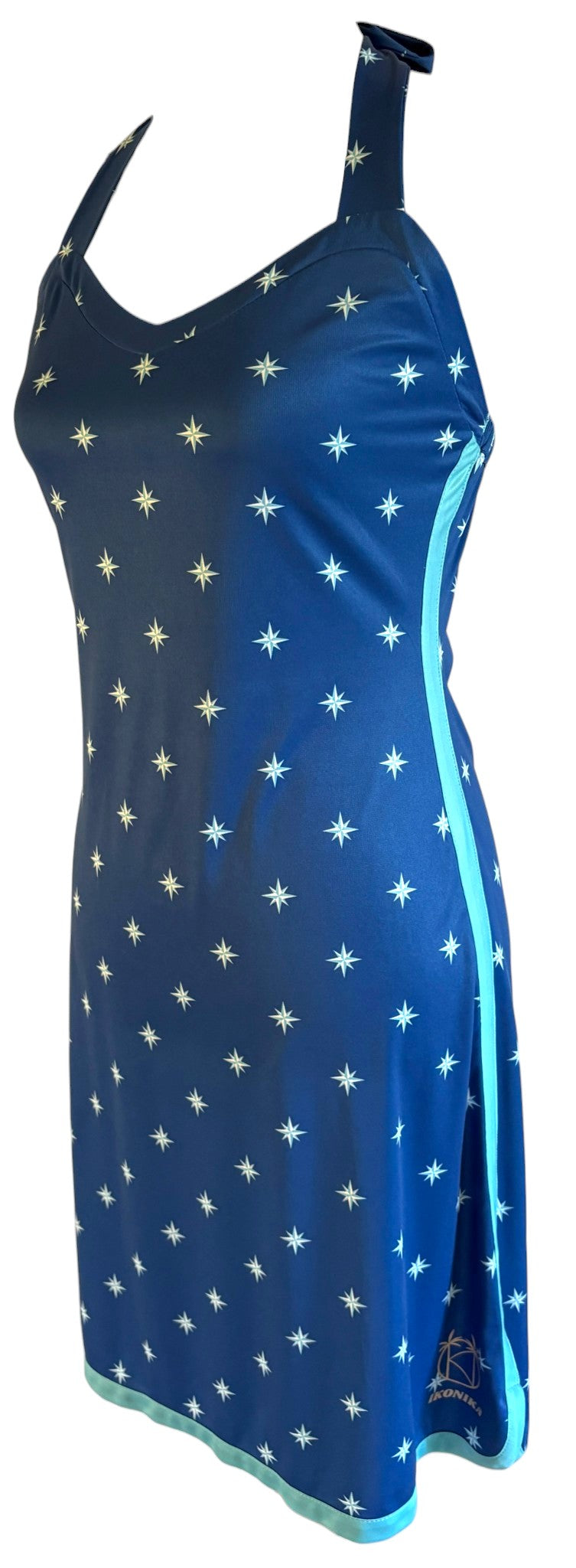 Robe Fidji Bleu Marine Étoiles à plat, vue 3/4 gauche