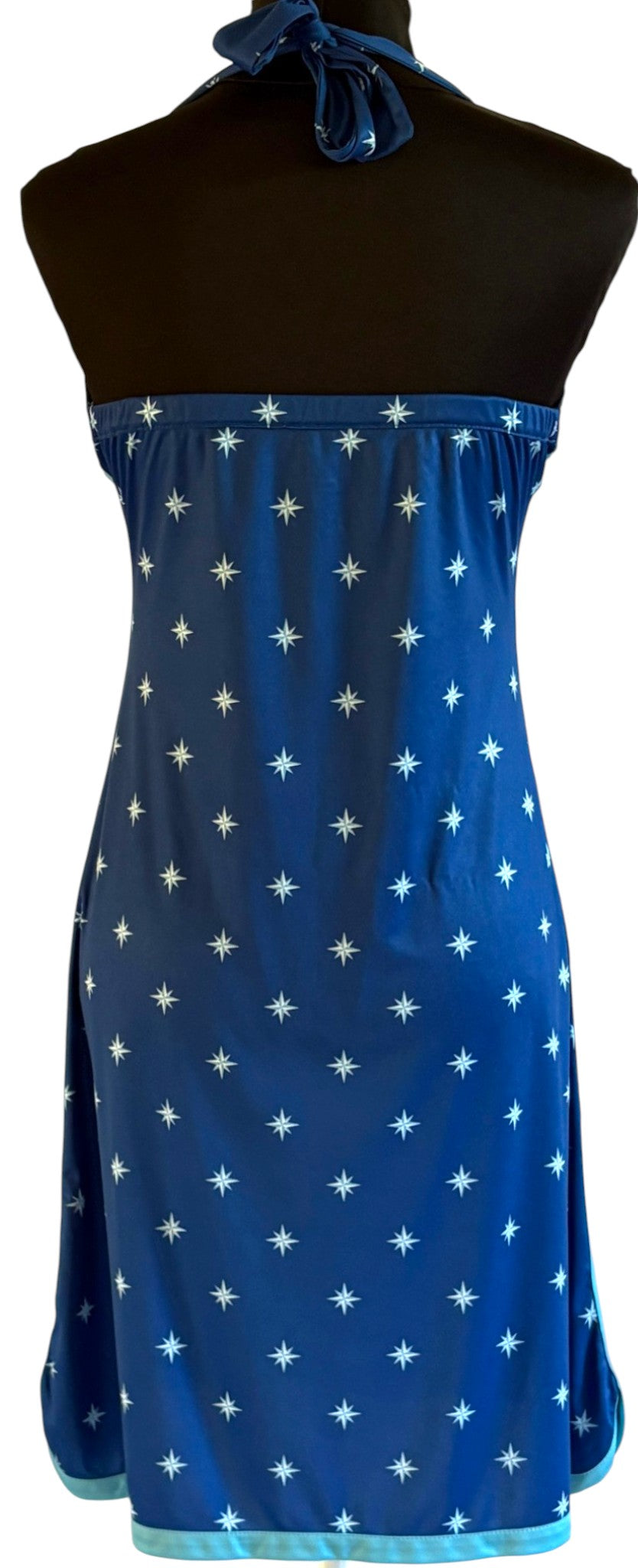 Robe Fidji Bleu Marine Étoiles à plat, vue dos