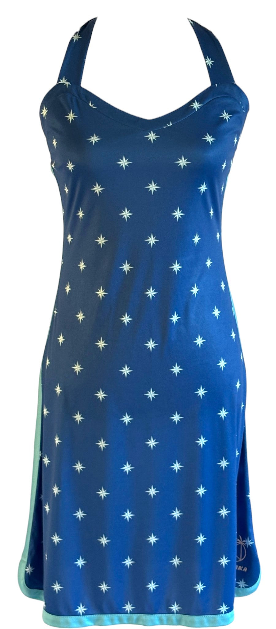 Robe Fidji Bleu Marine Étoiles à plat, vue face