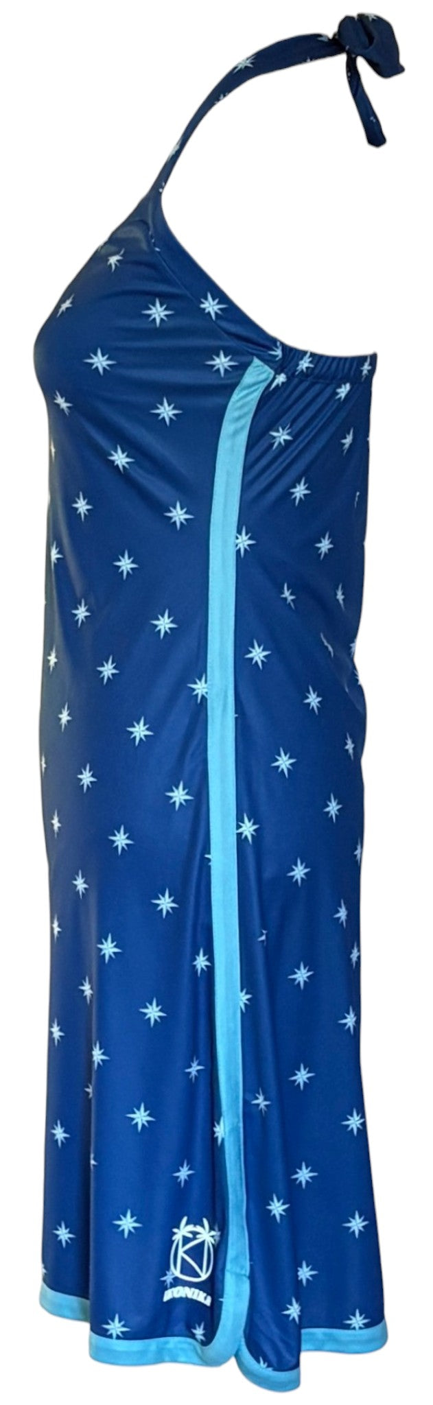 Robe Fidji Bleu Marine Étoiles, détail logo