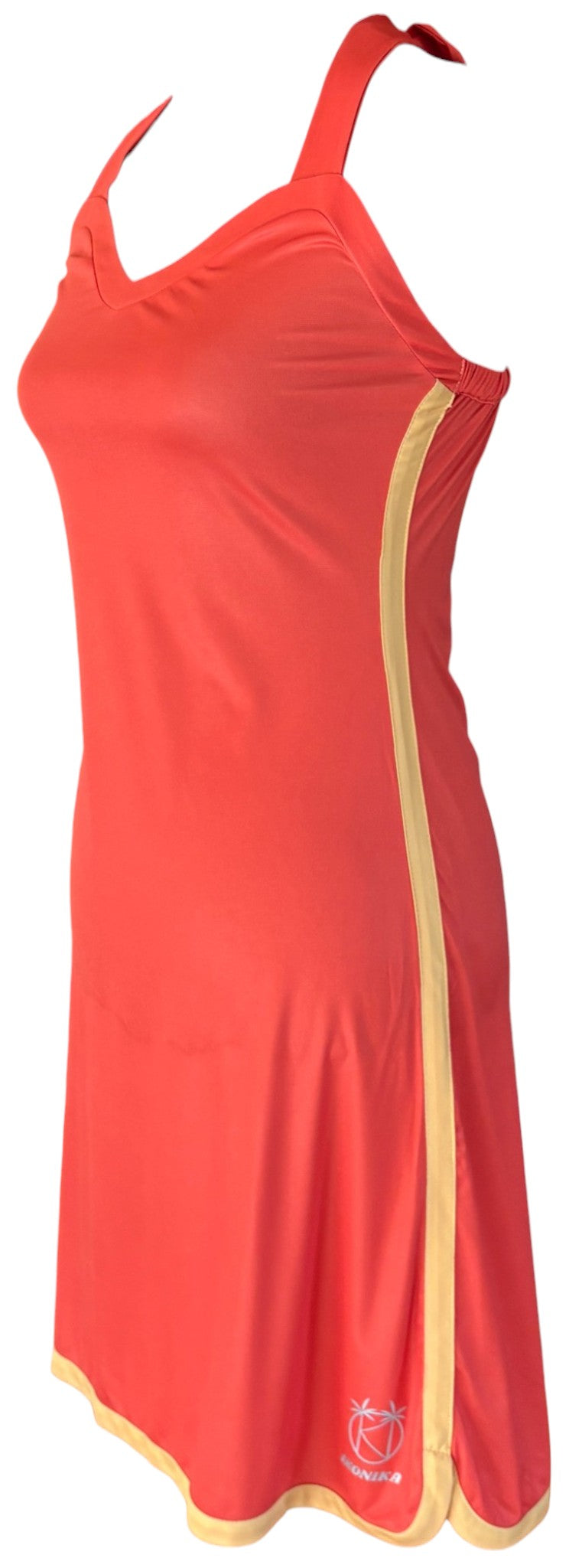Robe Fidji Orange à plat, vue 3/4 gauche